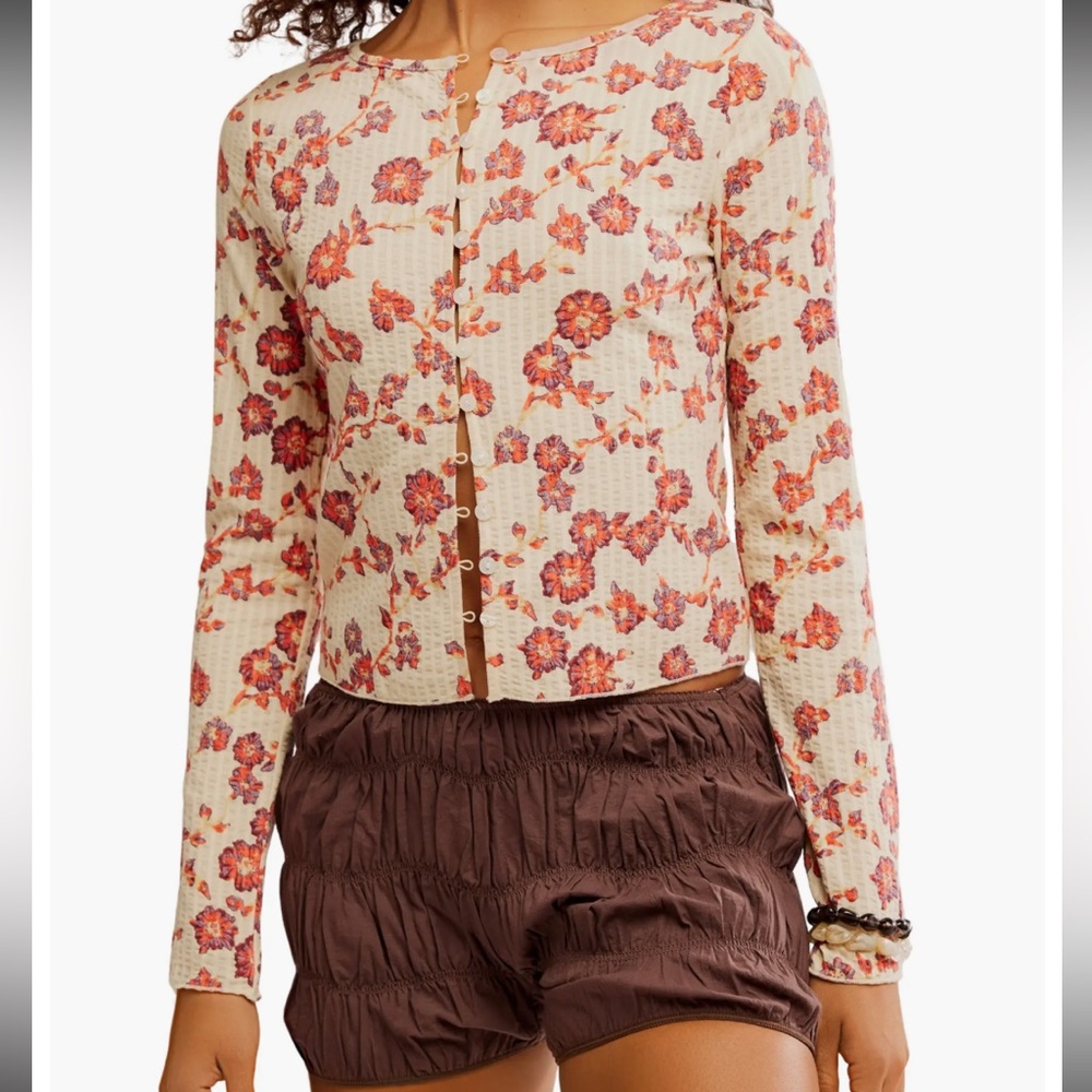 Free People Tilly Cotton Seersucker Cardigan